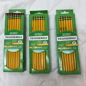 Ticonderoga Yellow Pencils 3 Packs of 24
